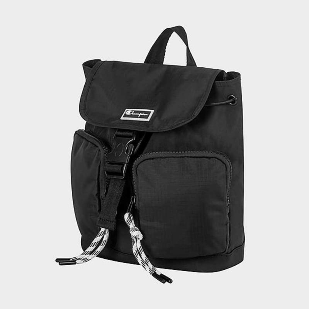 NEW Champion Mini Exploration Backpack Black White Logo Adjustable Straps Bag